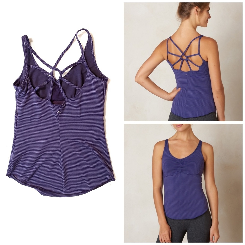 Prana Yoga Dreaming Sports Tank Indigo Pinstripe